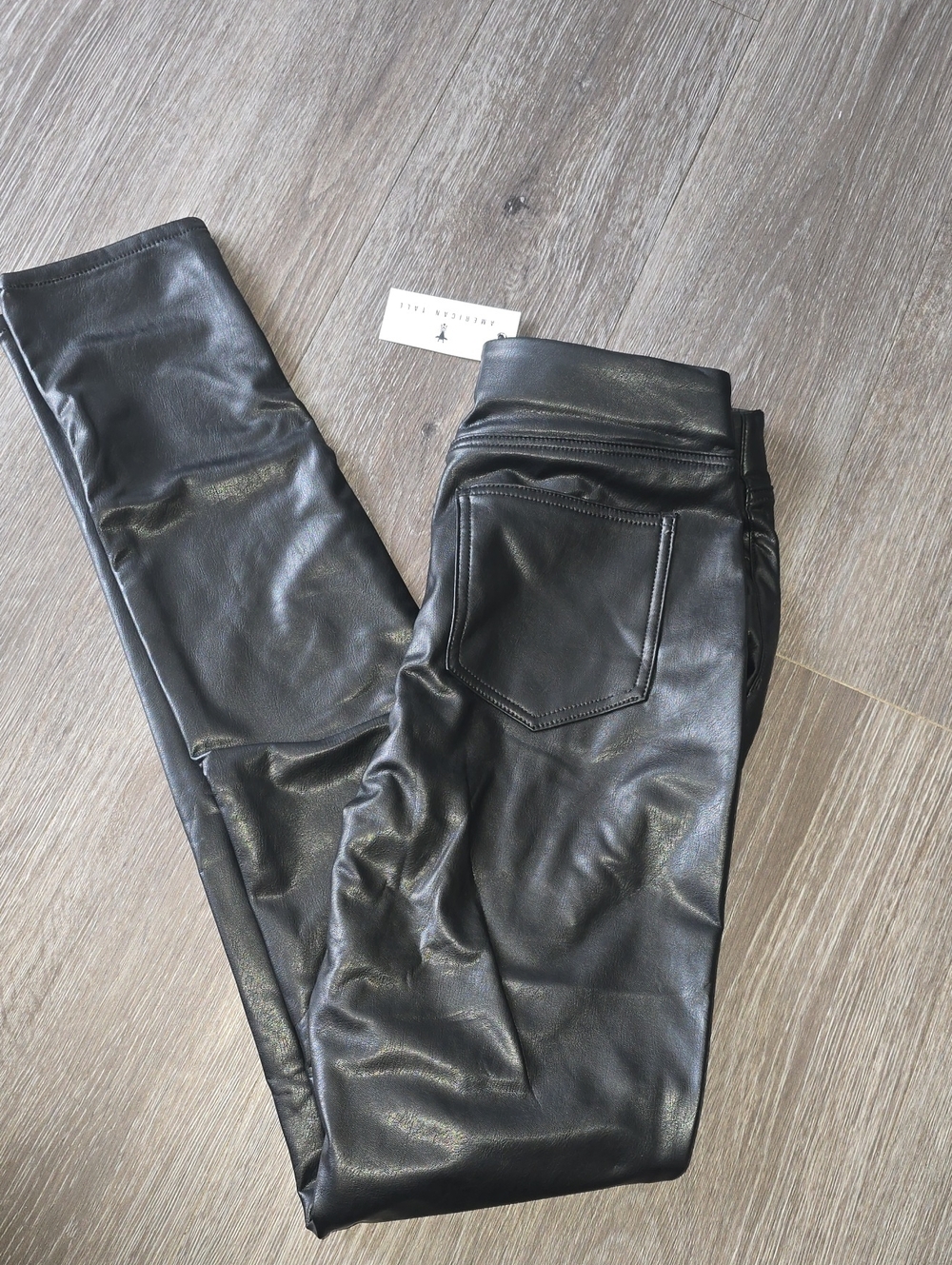 Black Faux Leather Skinny Leggings — Women’s High-Rise Style